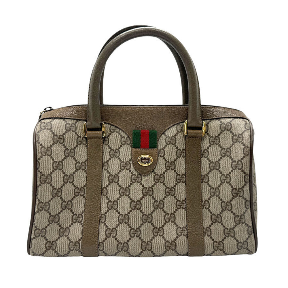 Gucci Top Handle Bag GG Supreme Canvas Brown